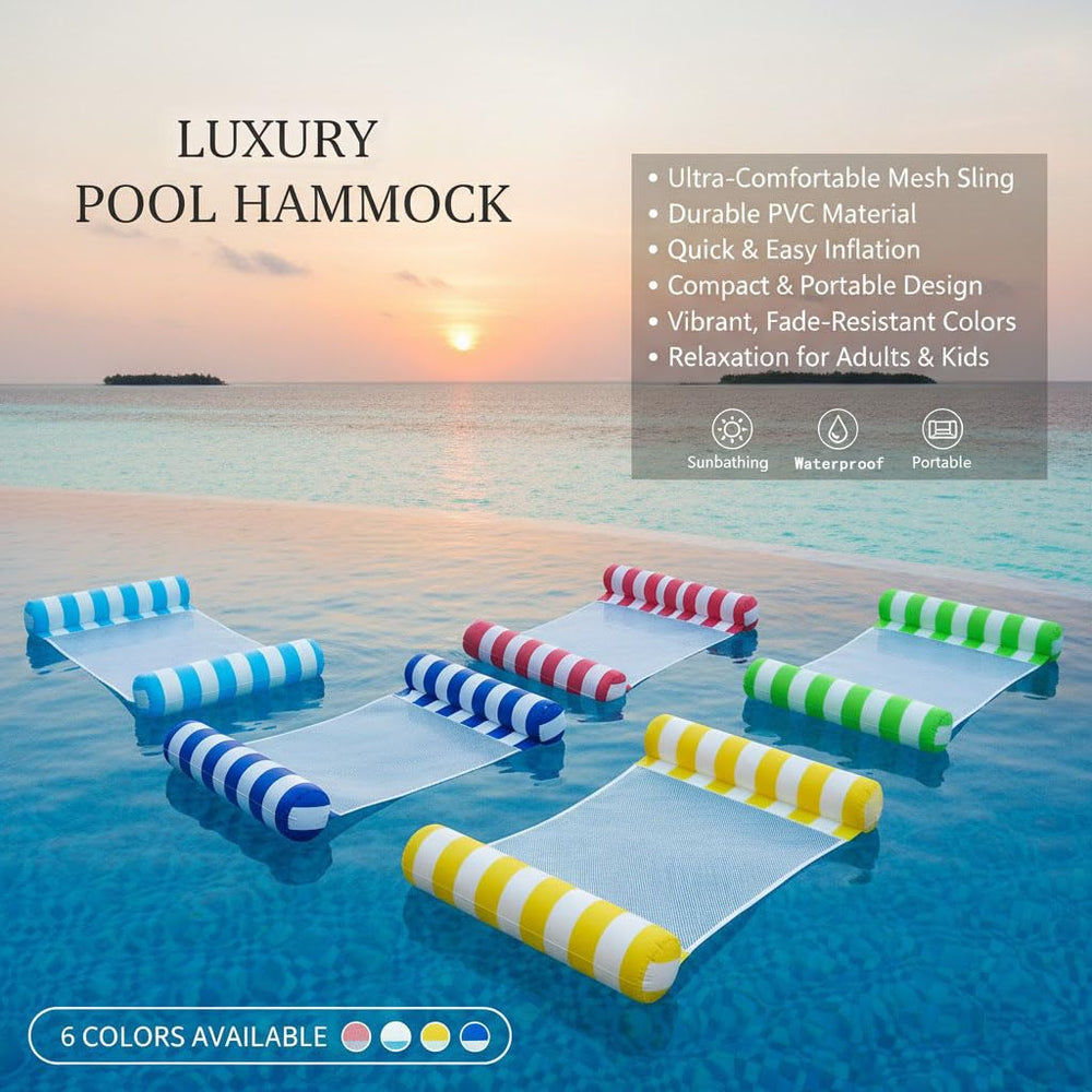 Auspicious Rain 8-pack saddle float provides supportive seating in water.