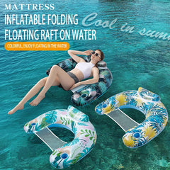 Auspicious Rain foldable floats fit into bags for travel and beach days.