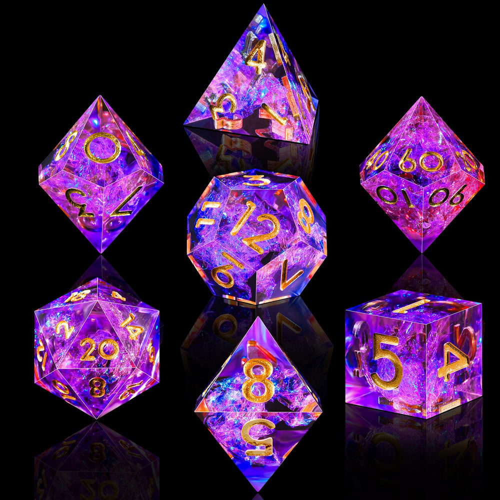 AUSTOR Peach & Blue resin creates a gem-like shimmer.