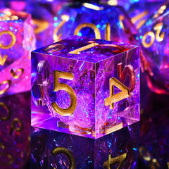 AUSTOR 7-Die DND dice set with sharp edges for precise rolls.