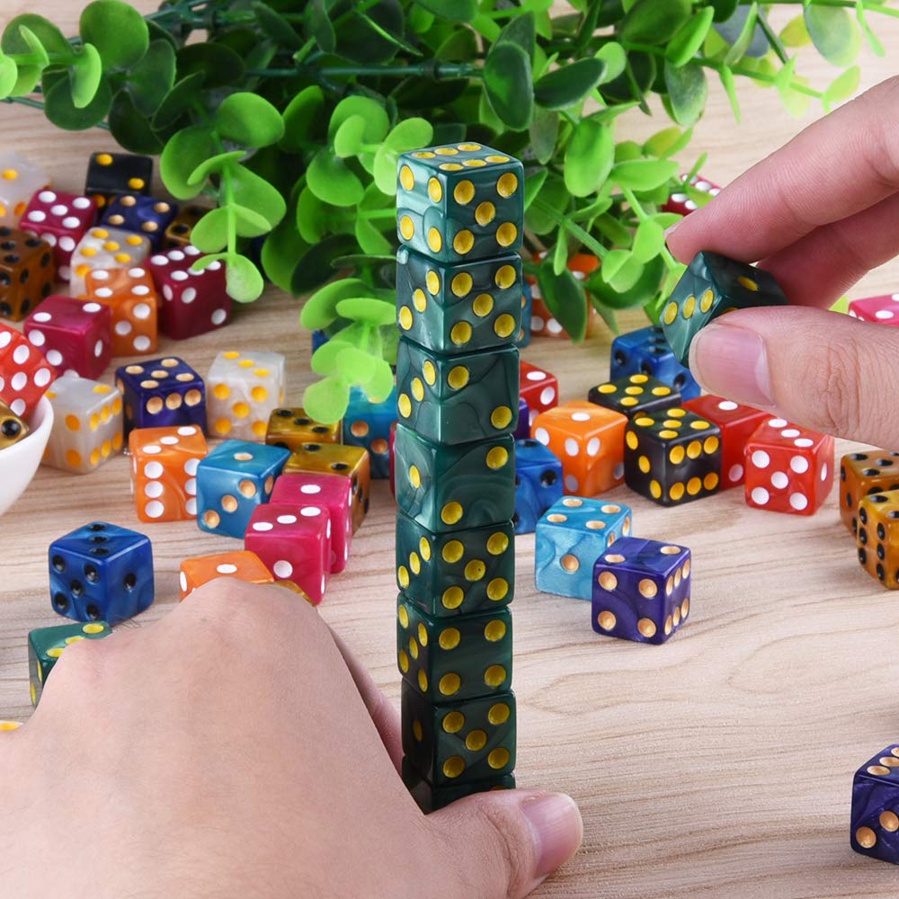 AUSTOR 100-piece dice set ideal for family nights and casual learning