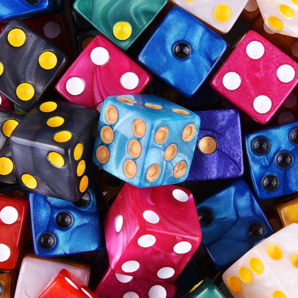 AUSTOR dice set suited for Tenzi, Liar’s Dice, Yahtzee, Farkle, and Bunco