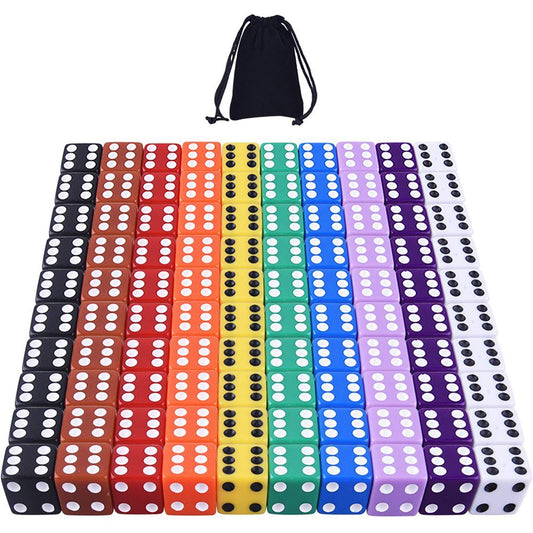 AUSTOR 100-piece dice set in 10 colors offers versatile play and math practice.