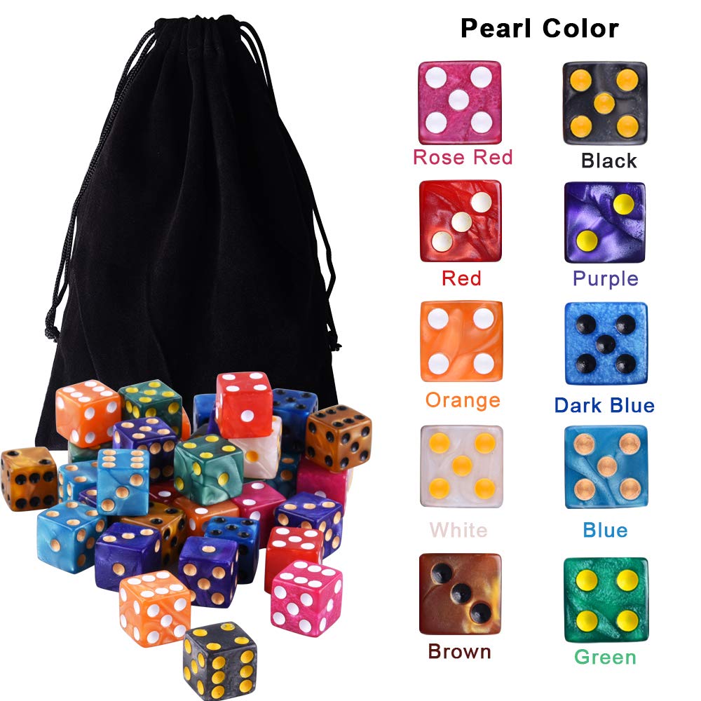 AUSTOR 16mm square-corner dice crafted from durable eco-friendly acrylic