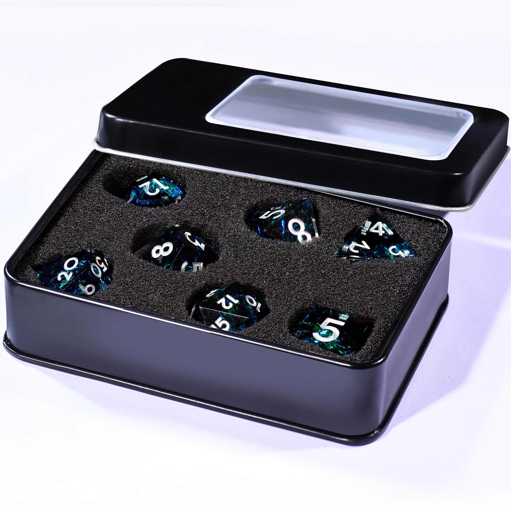 AUSTOR DND dice set ideal for tabletop RPGs, MTG, and family game nights.