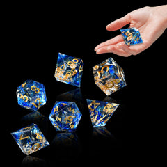 AUSTOR dice on a gaming table for D&D sessions.