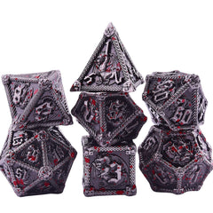 AUSTOR dragon-scale carved metal dice set for immersive play.