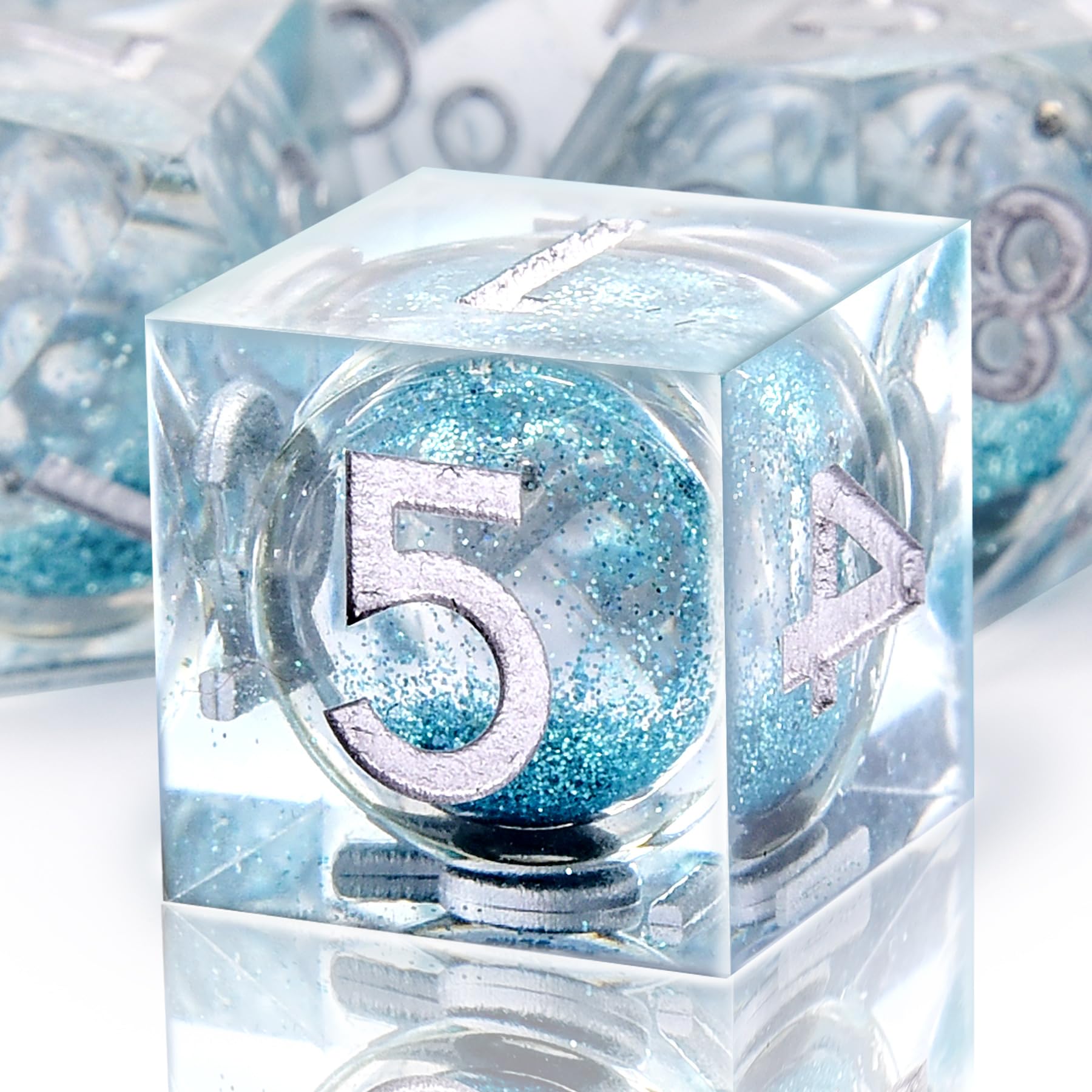 AUSTOR handmade resin dice showcasing durable, eco-friendly material for long-lasting sessions.