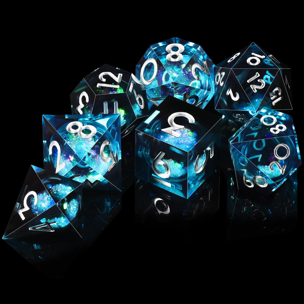 AUSTOR handmade resin dice offering durable, eco-friendly materials and balanced feel
