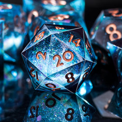 AUSTOR liquid core DND dice D12 featuring polished edges and gem-like finish