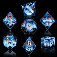 AUSTOR liquid core DND dice D8 shows multi-angle core movement during rolls