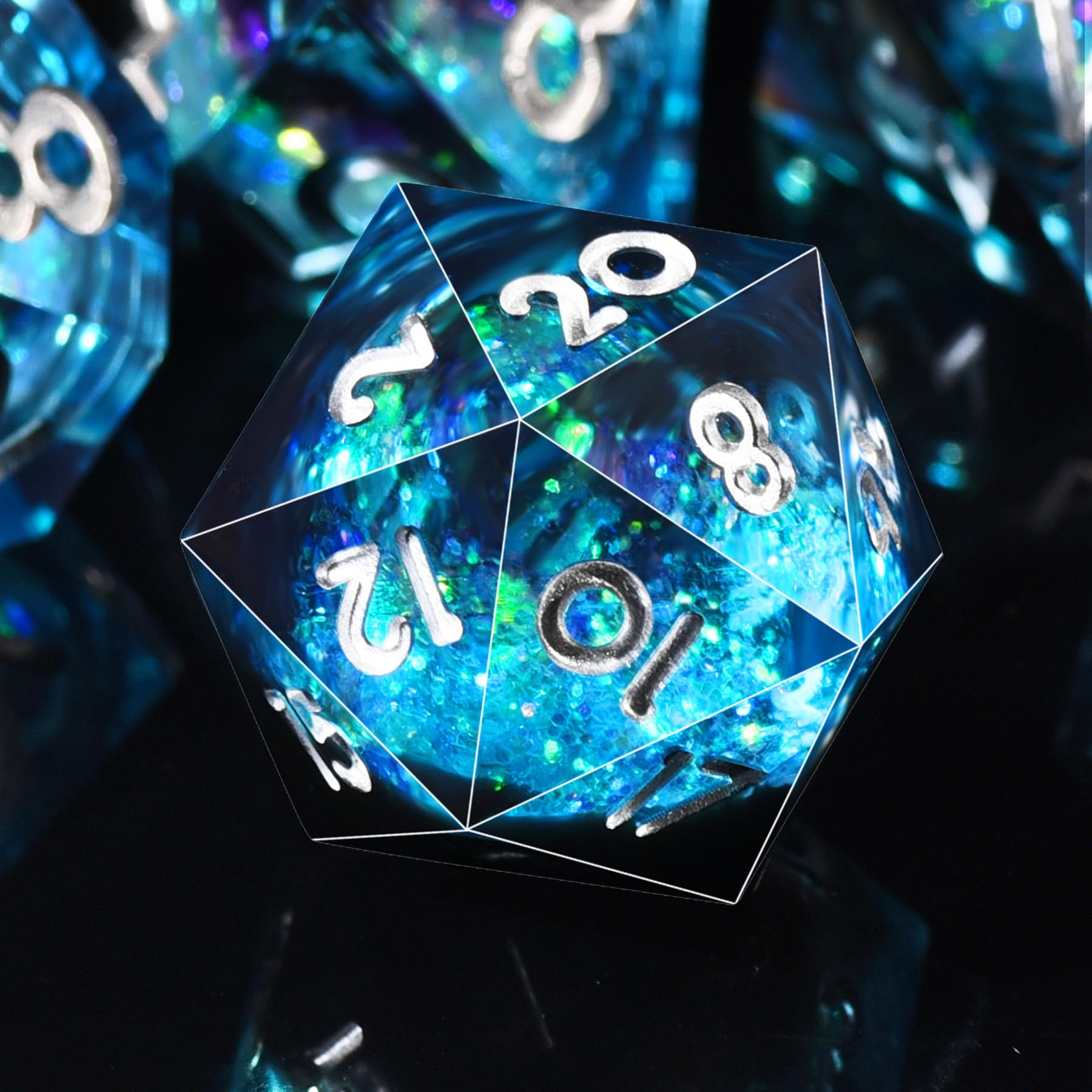 AUSTOR liquid core DND dice set with seven-piece collection for immersive rolls