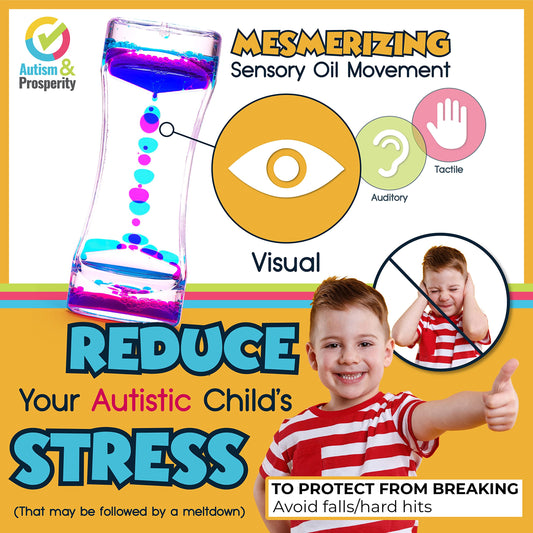 Autism & Prosperity liquid bubbler shows oil movement for visual focus and calm.