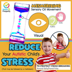 Autism & Prosperity liquid bubbler shows oil movement for visual focus and calm.