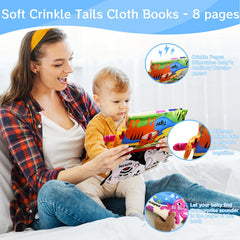 Autumety crinkle cloth book provides tactile pages and sounds