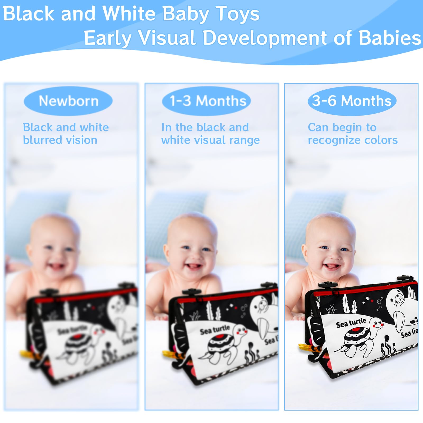 Autumety high-contrast mirror captures newborn attention during play