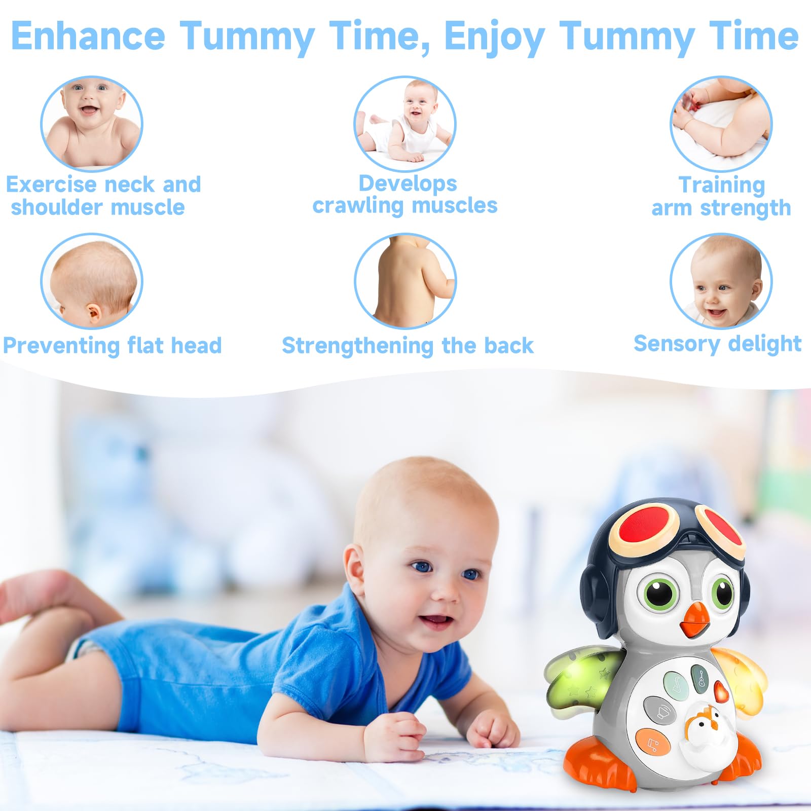 Autumety penguin toy is BPA-free ABS plastic with rounded edges.