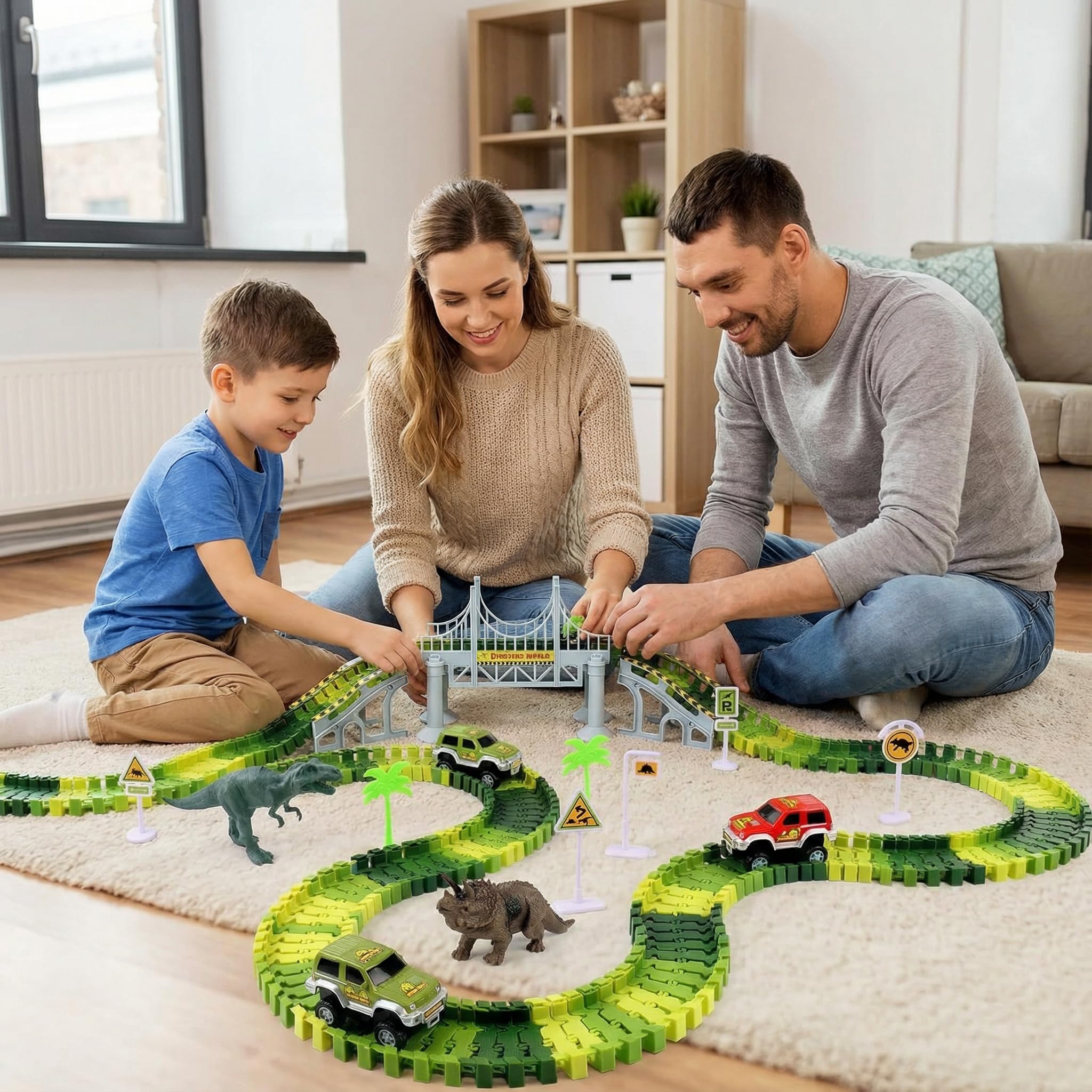 AUUGUU Gate and accessories suggest imaginative obstacle courses for little builders.