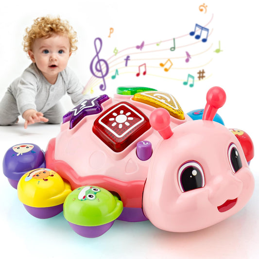AUUGUU musical beetle crawls with lights to boost early motor play.