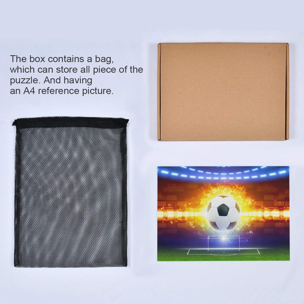 AUUXVA puzzle kit includes mesh bag and A4 reference picture