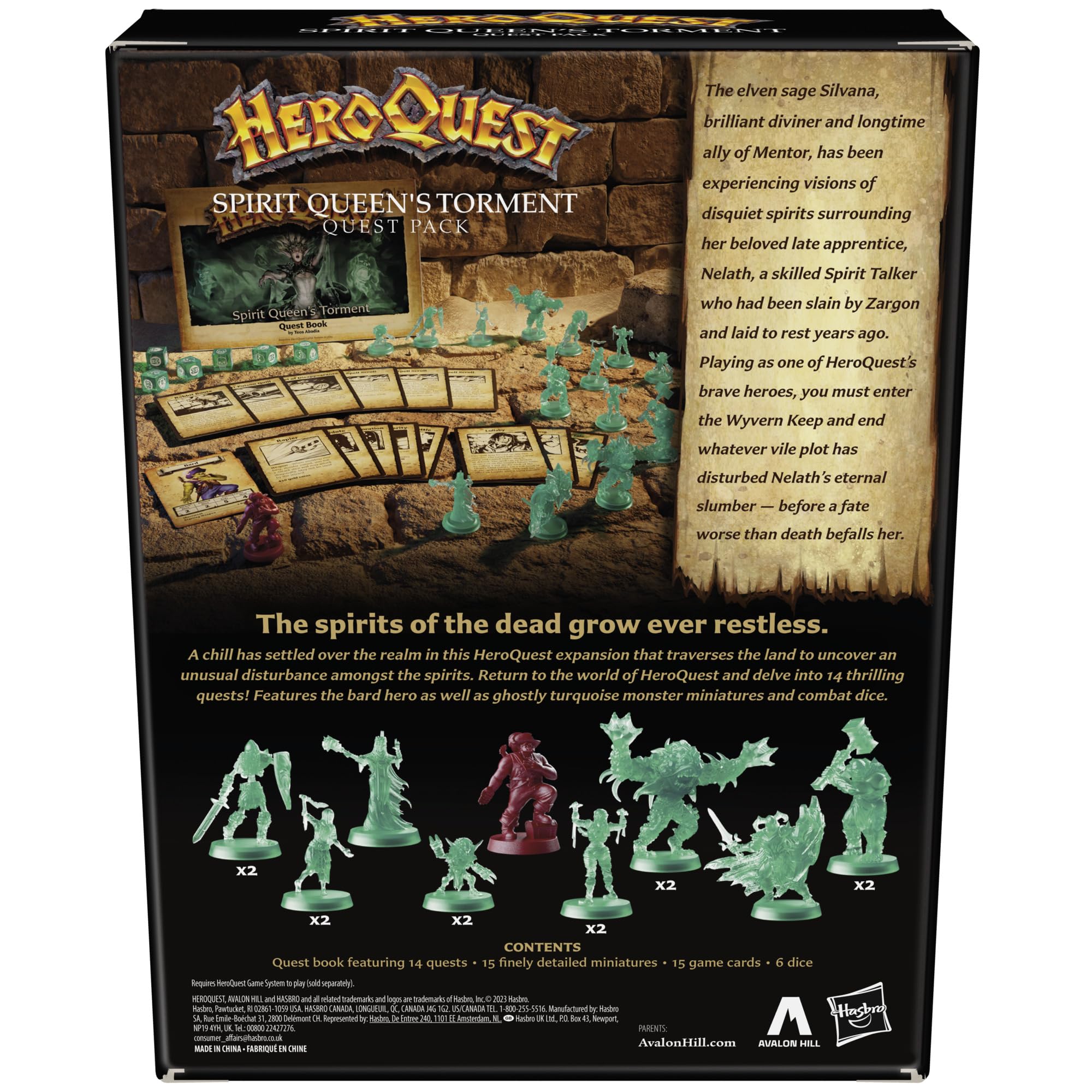 Avalon Hill Spirit Queen's Torment ghostly turquoise monster miniature sparks dramatic battles.