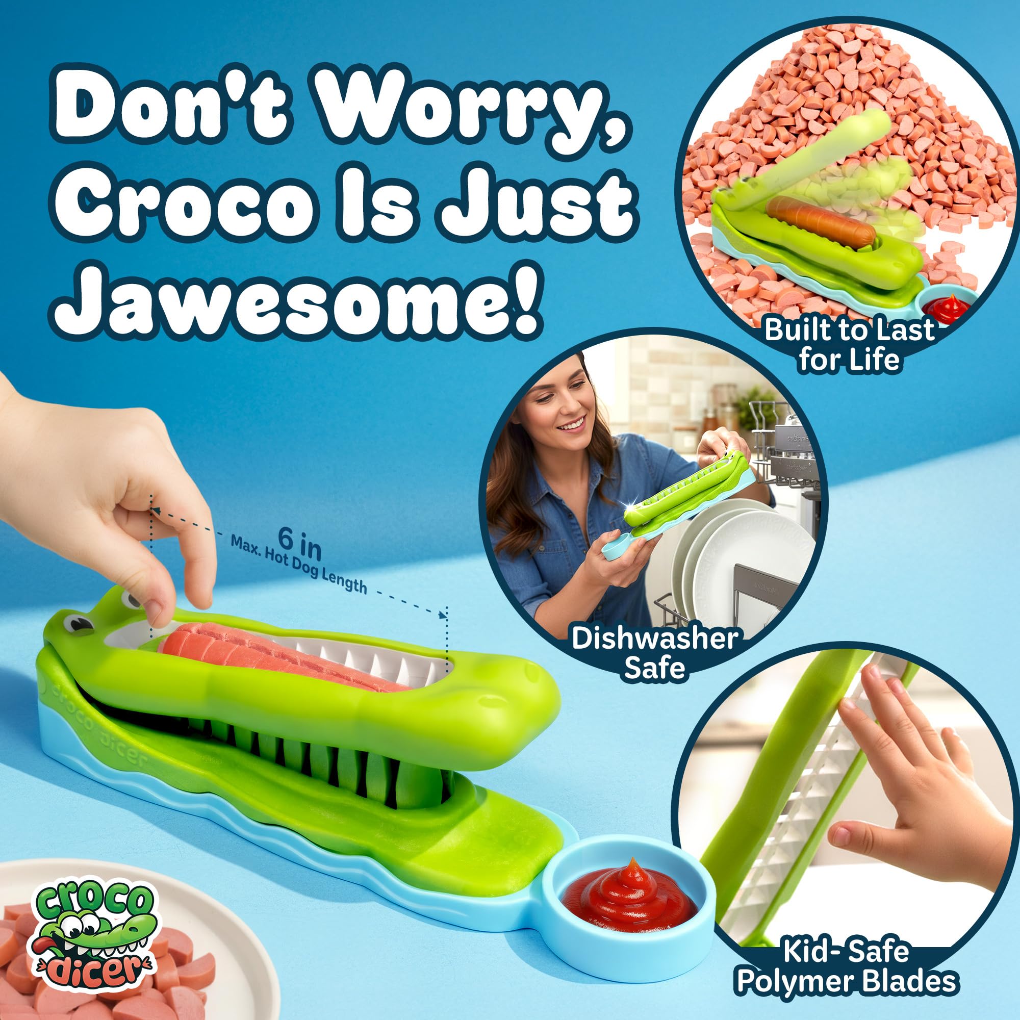 Compact CrocoDicer setup for quick, easy cleanup and storage.