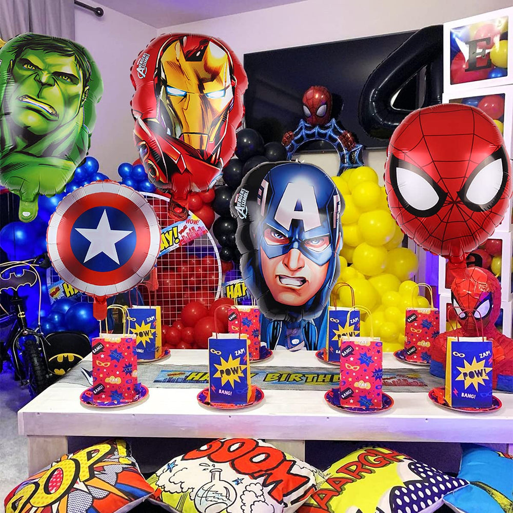 Ready-to-use Avengers balloons with festive flair for celebrations.
