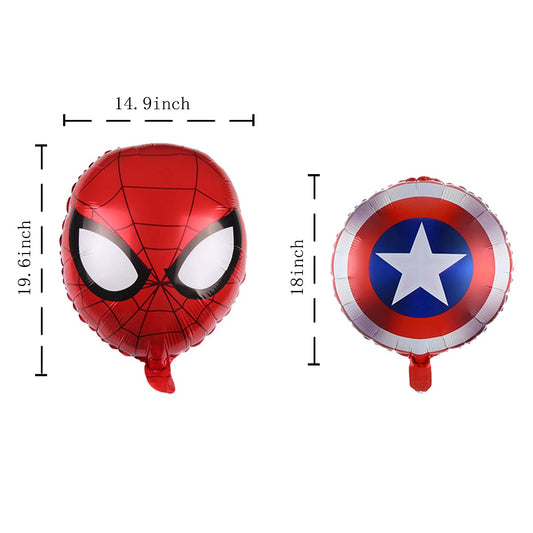 Avengers aluminium balloons inflation setup showing air or helium filling options.
