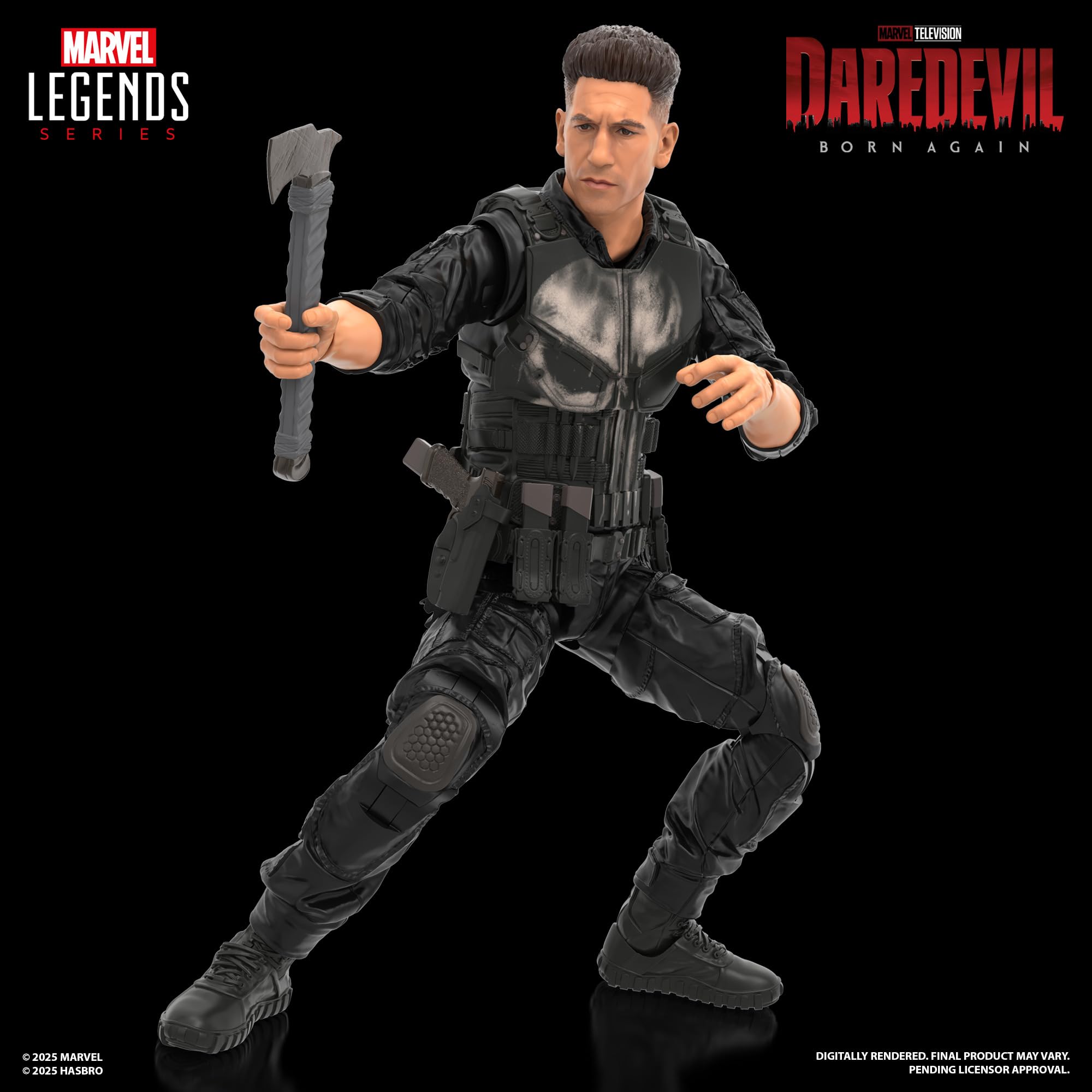 AVENGERS Daredevil Born Again Punisher figure fully articulated for dynamic posing and diorama setups.