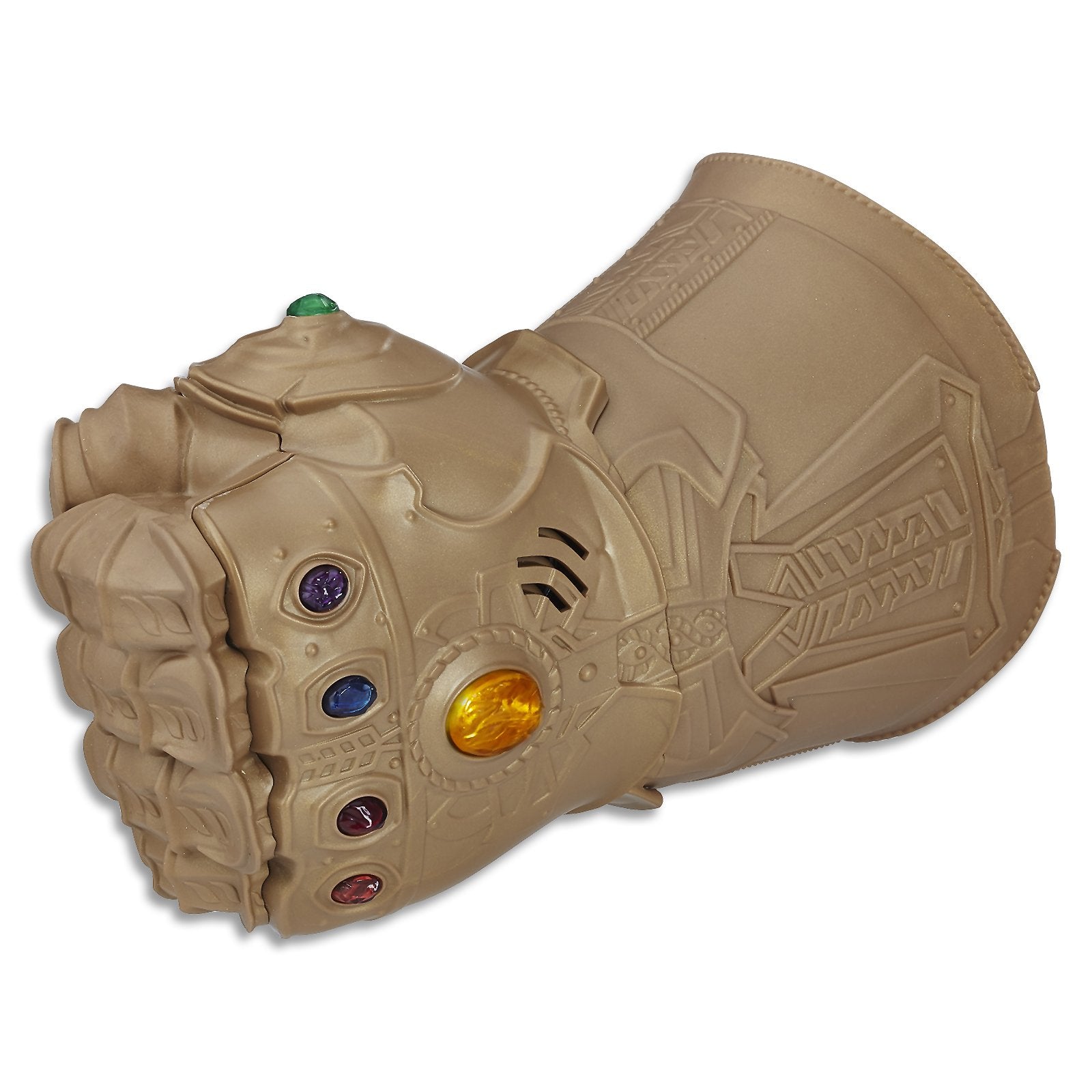 Avengers Infinity War Gauntlet Electronic Fist fits most kids hands for comfortable play.