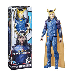 Marvel Avengers Loki 12-inch action figure in display-ready pose for play