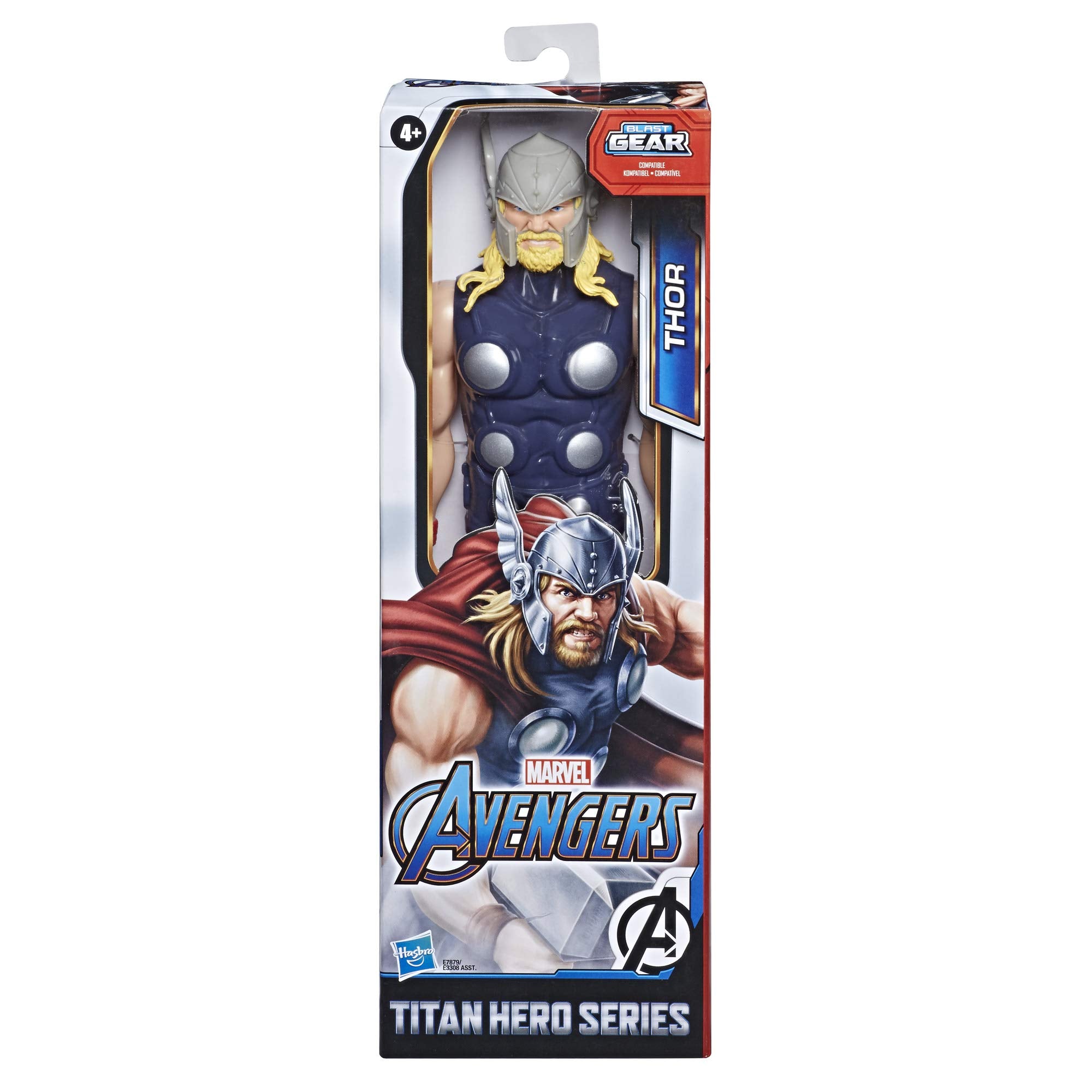 Avengers Thor shows backpack arm port for Blast Gear compatibility.