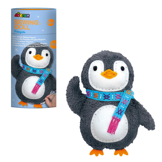 Avenir first sewing kit panda plush—beginner-friendly project for developing fine motor skills.