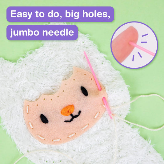 Avenir unicorn plush in beginner sewing kit, fosters creativity and fine motor skills