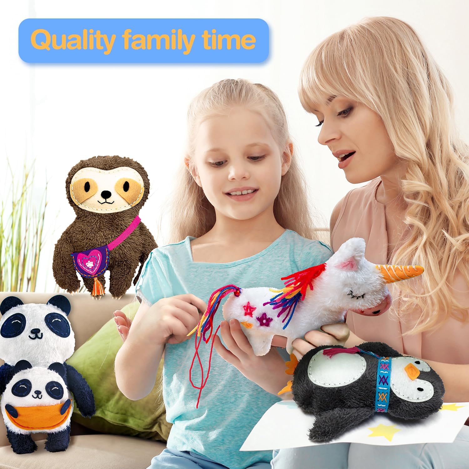 Avenir sewing kit tools and materials—child-safe supplies for mess-free crafting.