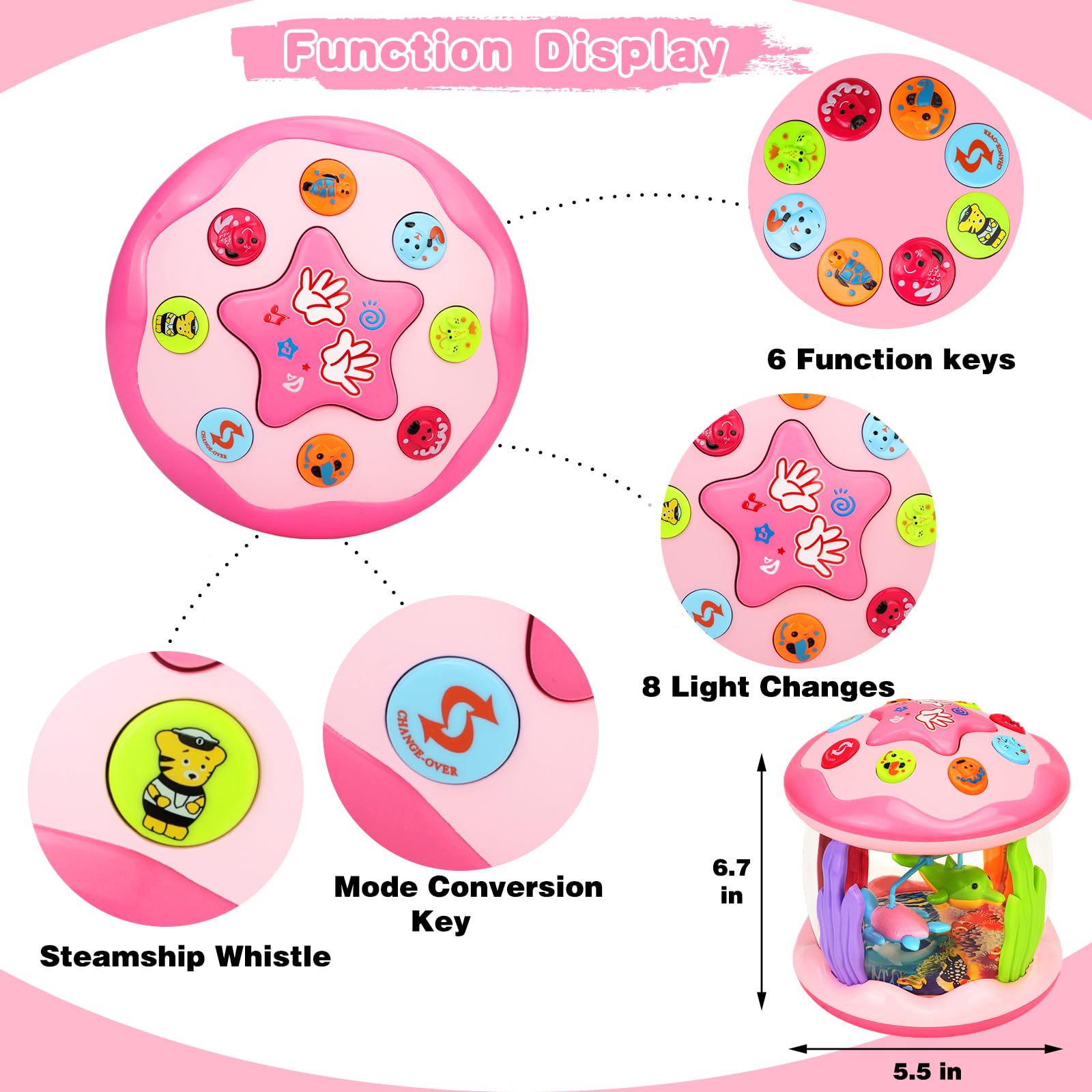Avesa dolphin-turtle-melody-rotation enhances listening and imaginative play