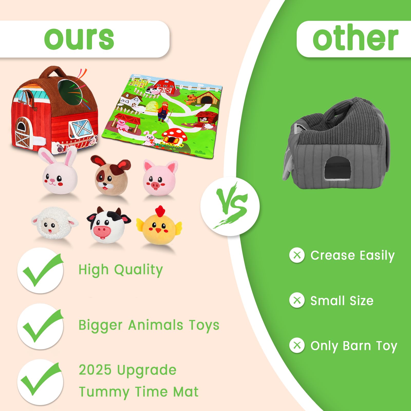 Avesa plush sheep inviting tummy time and soft grip play