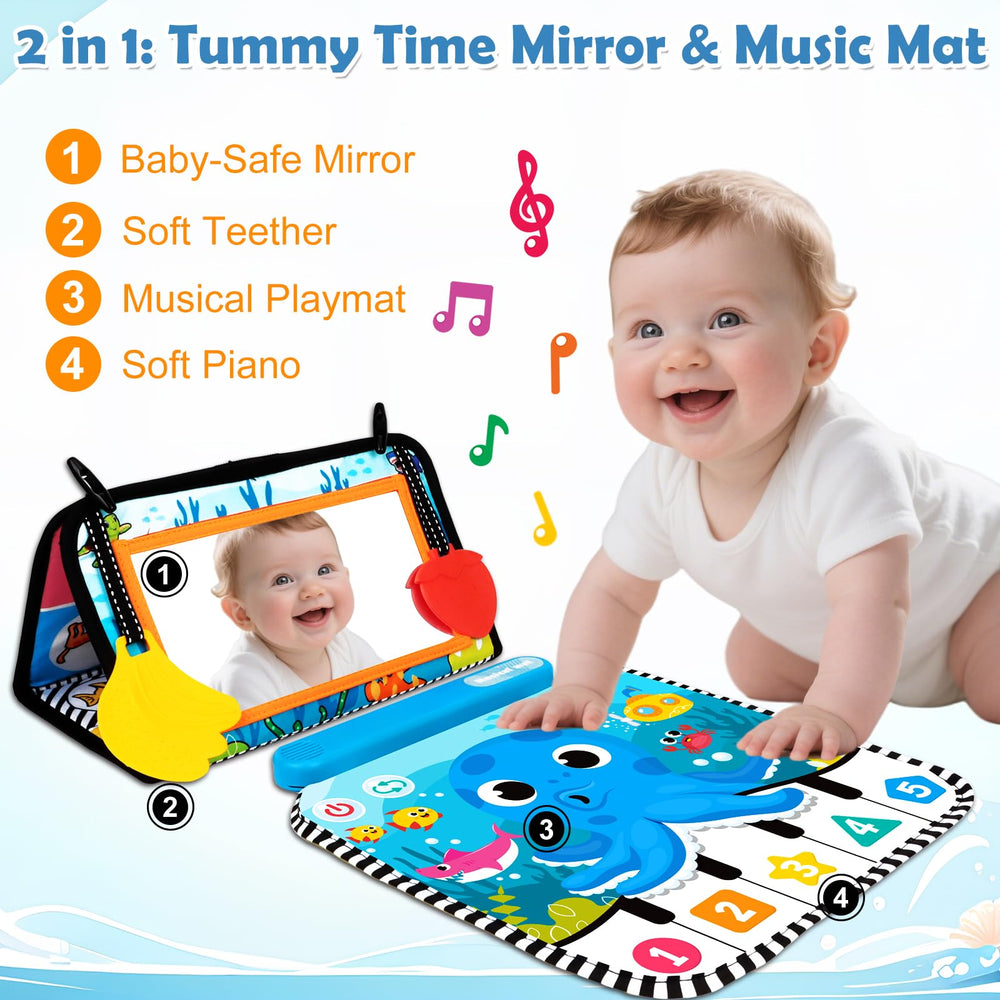 Avesa octopus nose lullaby mode on the music mat soothes and delights baby.