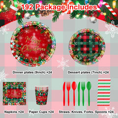 Avezano 7-inch dessert plates with red plaid pattern for sweet treats.