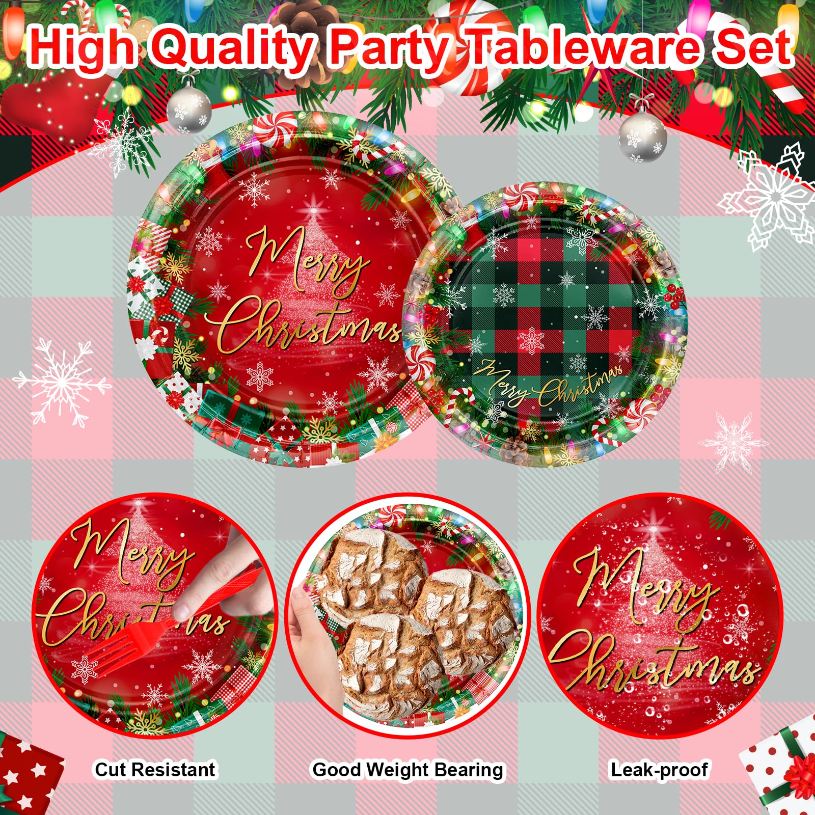 Avezano 6.5-inch red plaid napkins for tidy, coordinated place settings.
