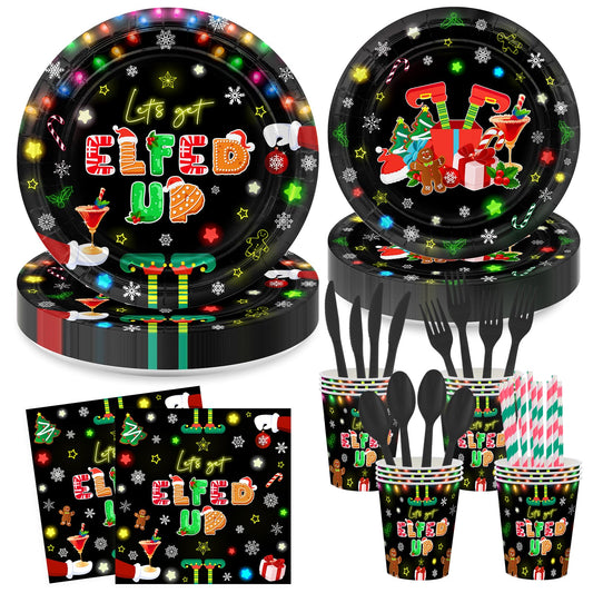 Avezano 9-inch elfed up plate on festive Christmas table