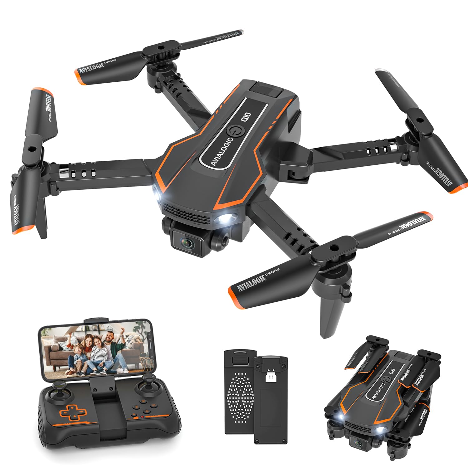 AVIALOGIC Mini Drone 1080p camera front view enables immersive aerial shots.