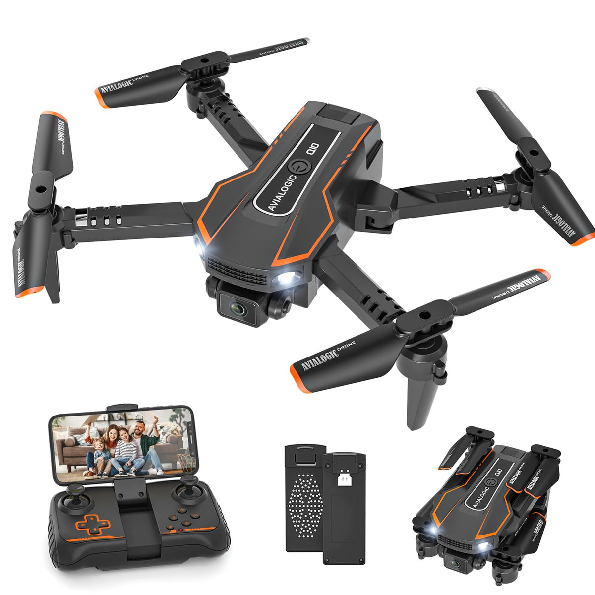AVIALOGIC Mini Drone 1080p camera front view enables immersive aerial shots.