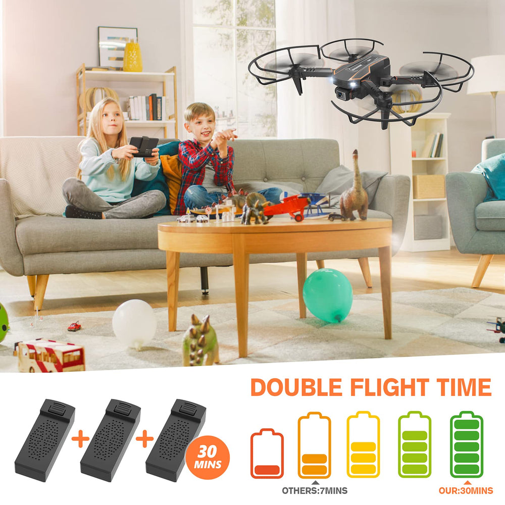 AVIALOGIC mini drone includes three batteries and a protective carrying case.