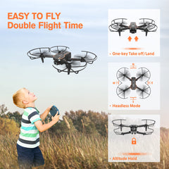 AVIALOGIC Mini Drone altitude hold keeps footage steady for beginners.