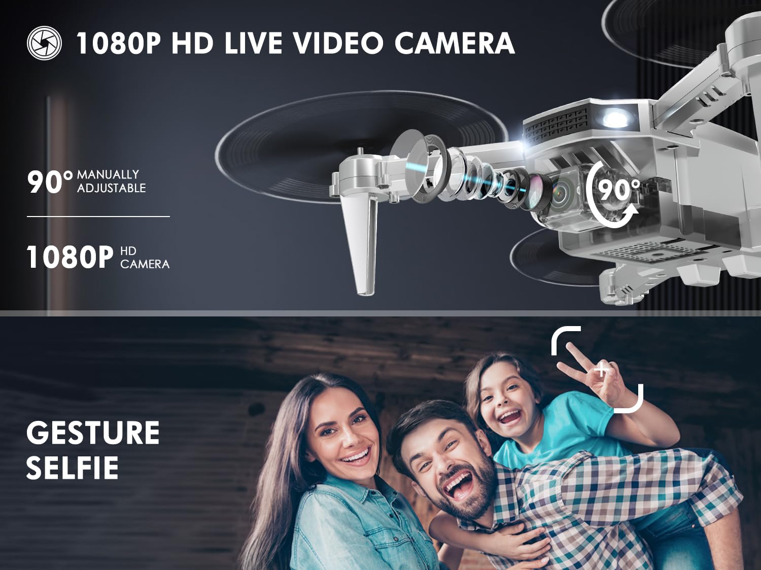 AVIALOGIC mini drone in flight showing live 1080p video footage