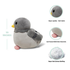 Avocatt Gray Pigeon plush body designed for big hugs and play.