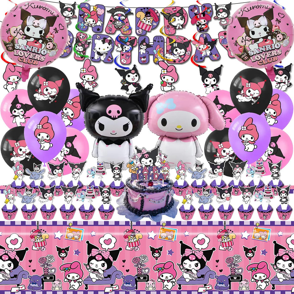 AVONO Kuromi banner creates a bright birthday backdrop.