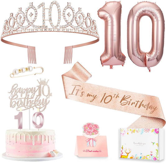 Awfrky rose gold crown with rhinestones for princess photos and party glam.