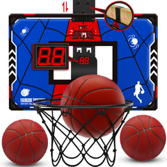 Awinto basketball hoop over-the-door assembly enabling quick family play